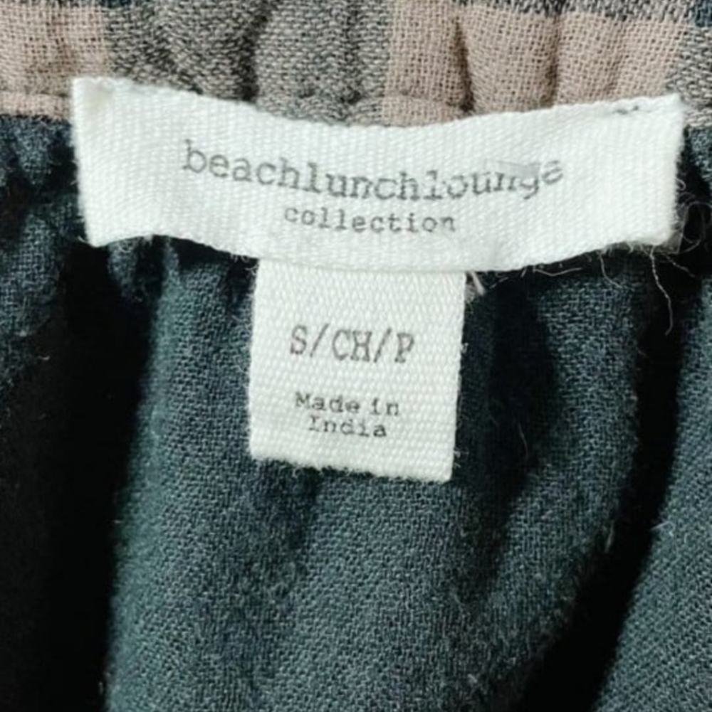 Beach Lunch Lounge Collection Cotton Gingham Button Up Blouse Size Small - Picture 4 of 4